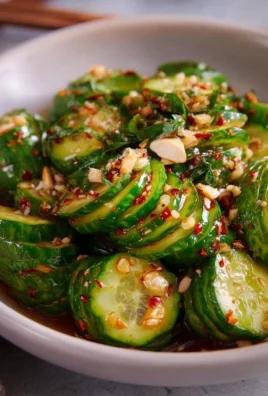 Asian Spicy Cucumber Salad with a mix of cucumbers and spicy dressing