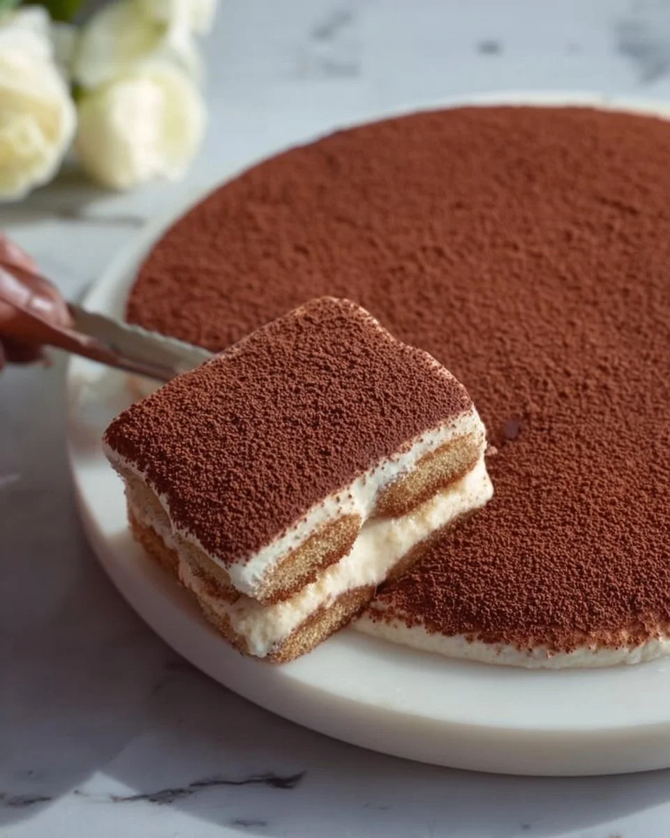 Authentic Italian tiramisu dessert with coffee, cocoa, and mascarpone layers