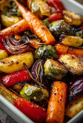 Balsamic glazed roasted vegetables on a serving platter, vibrant and flavorful