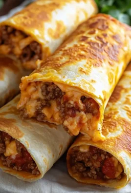 Delicious beef and cheese chimichangas served on a plate