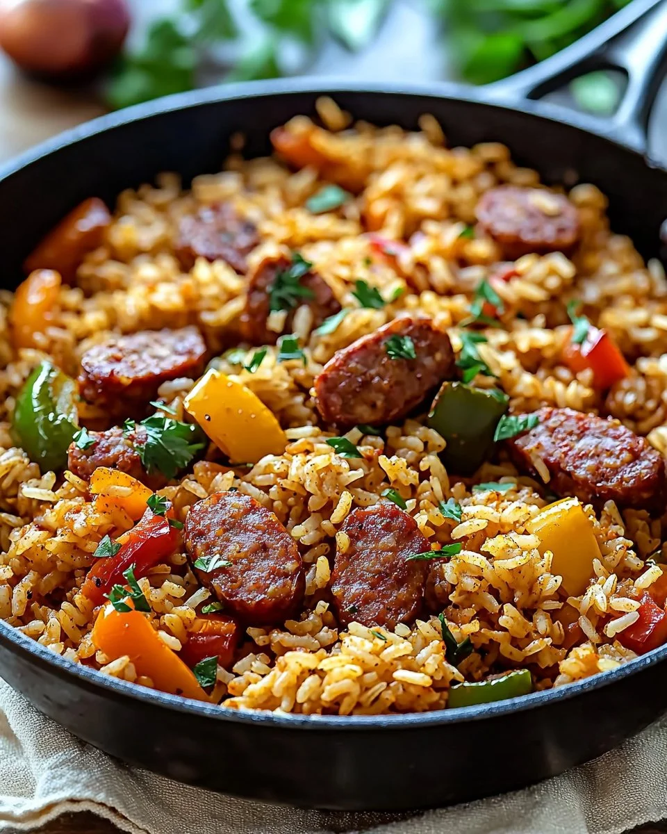 Cajun Sausage and Rice Skillet