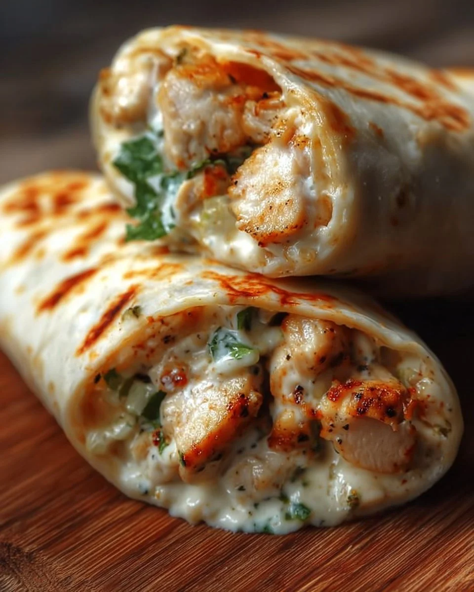 Cheesy Chicken Garlic Wraps