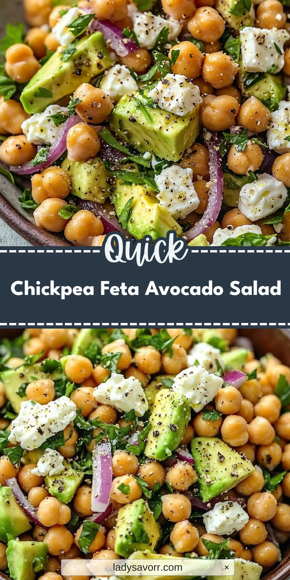 Chickpea Feta Avocado Salad