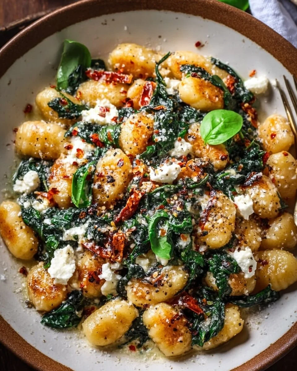 Creamy Gnocchi with Spinach and Feta