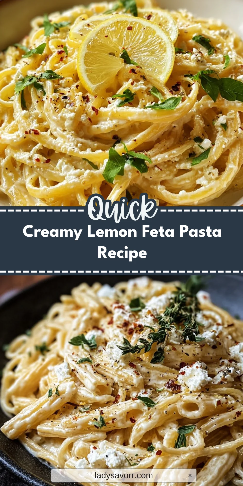 Creamy Lemon Feta Pasta Recipe