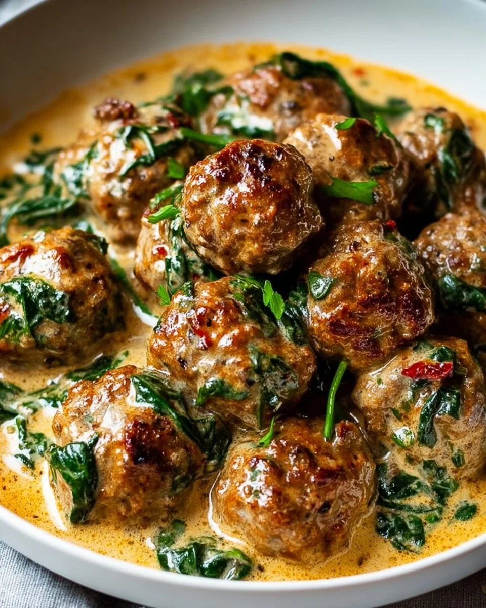 Creamy Tuscan Low Carb Meatballs