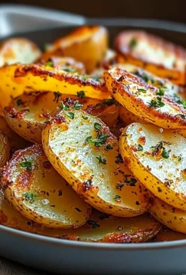 Oven baked crispy sliced potatoes served on a plate