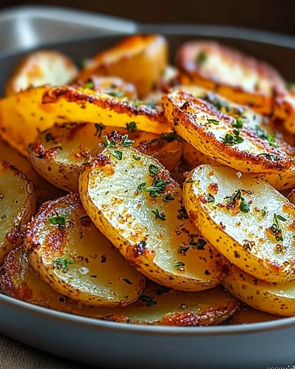 Crispy Sliced Potatoes - Easy Oven Baked Recipe