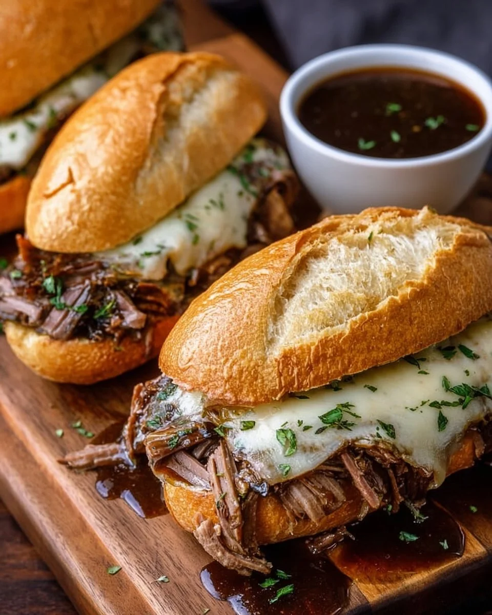 Crockpot French Dip Sandwiches
