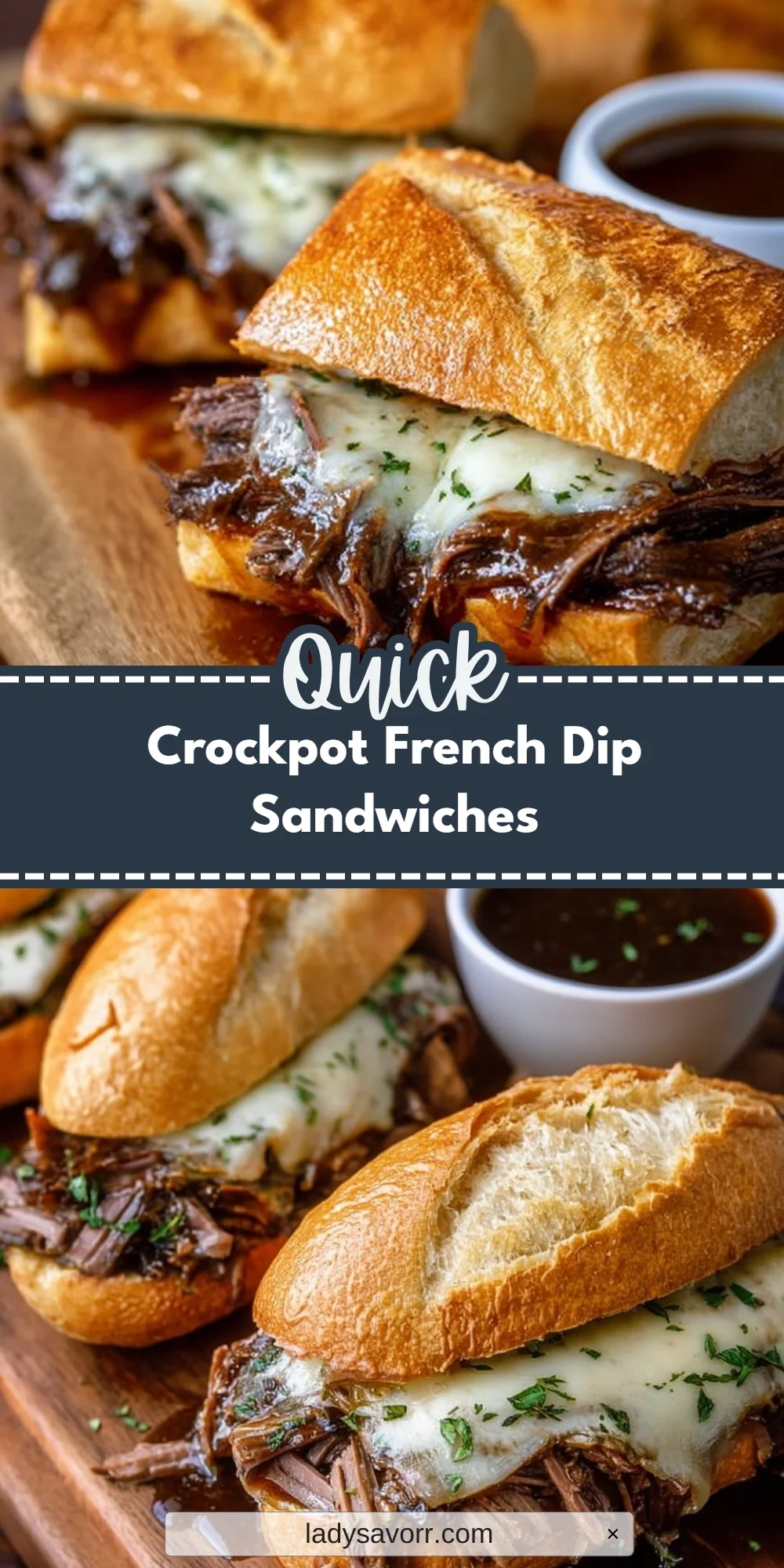 Crockpot French Dip Sandwiches