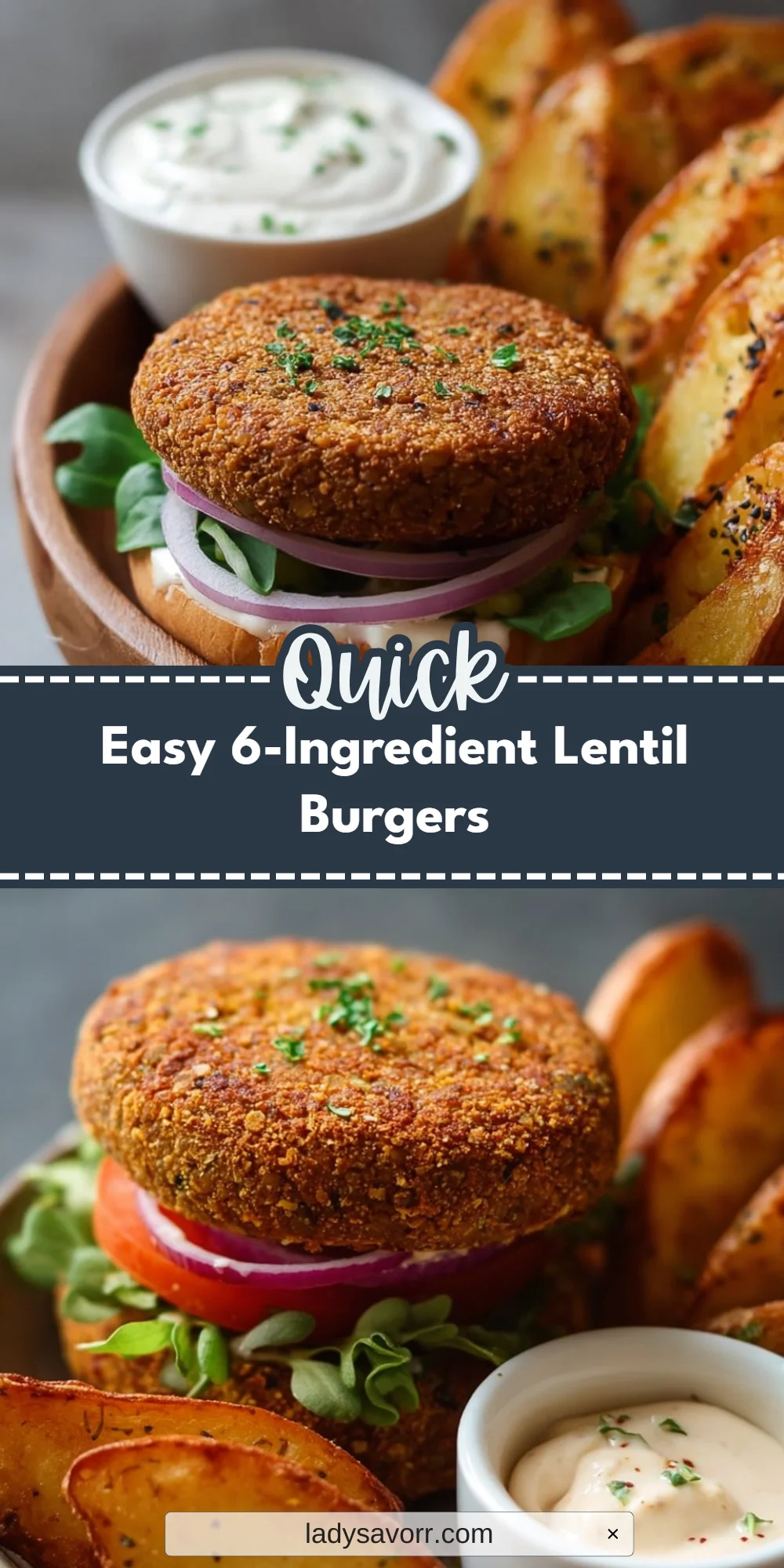 Easy 6-Ingredient Lentil Burgers