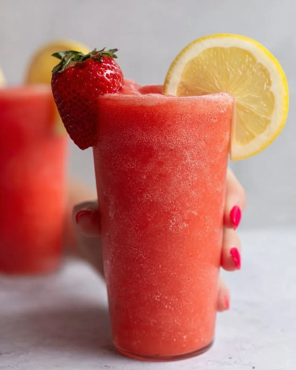 Frozen strawberry lemonade