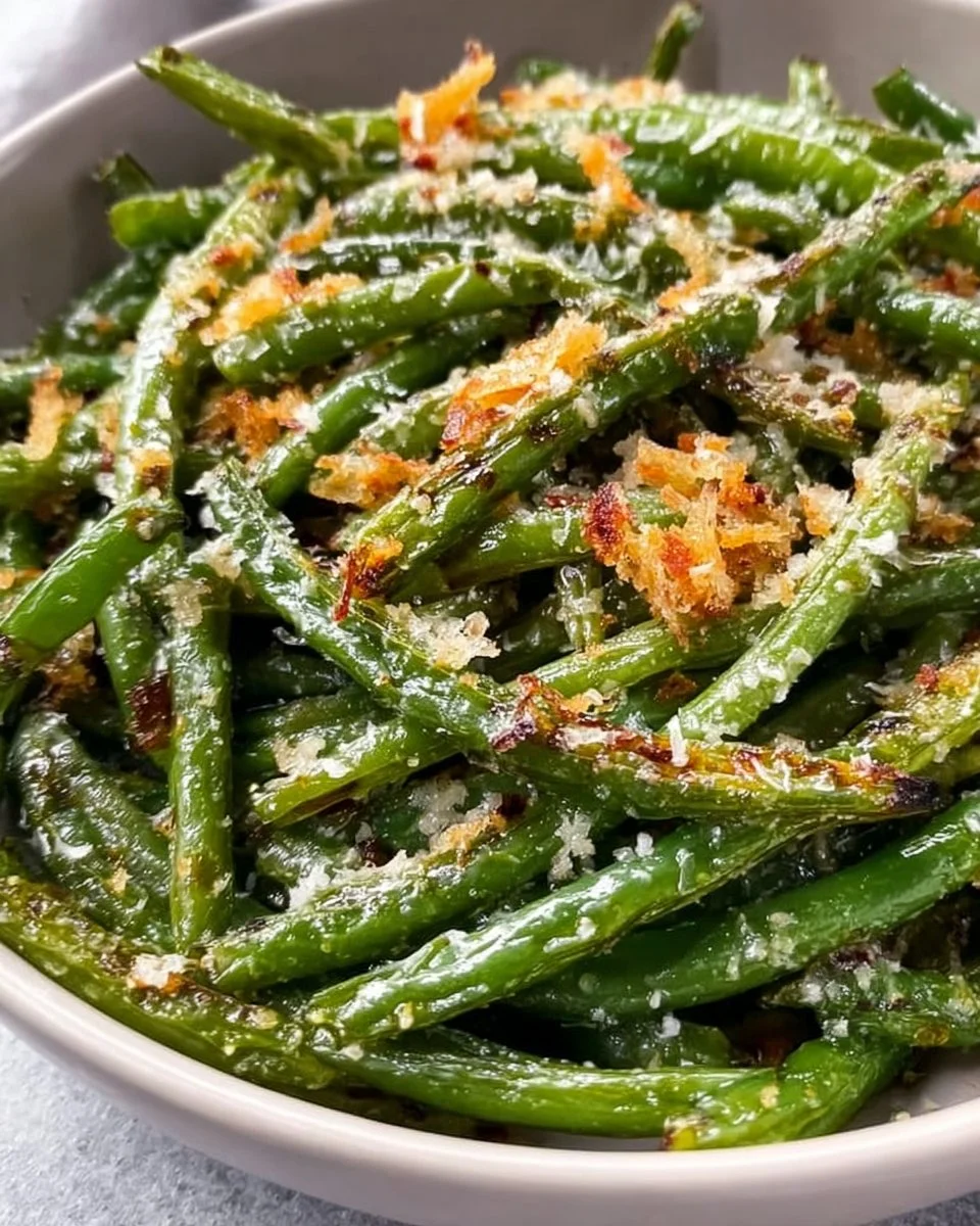 Garlic Parmesan Roasted Green Beans