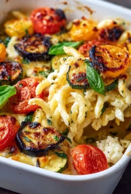 Healthy baked feta pasta with fresh vegetables in a serving bowl.
