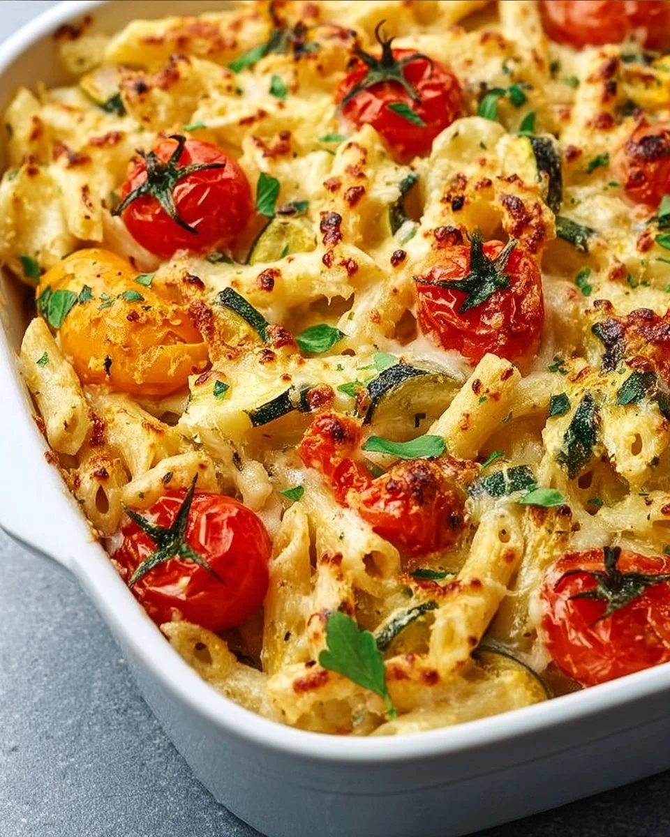 Healthy Baked Feta Pasta with Vegetables