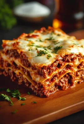 Delicious homemade lasagna with layers of cheese, sauce, and pasta