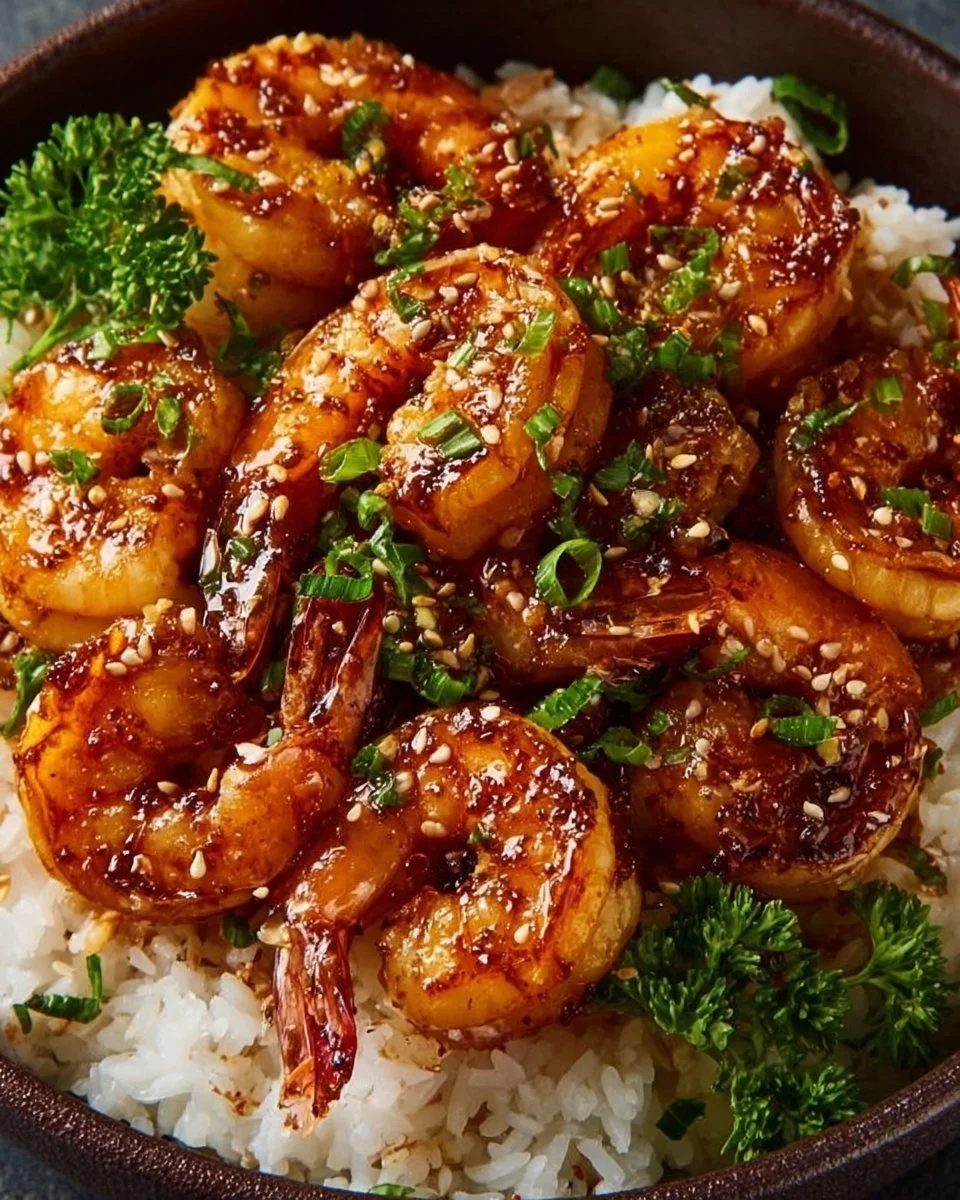 Honey Garlic Shrimp Bowls