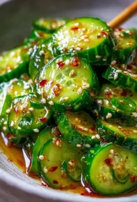 Delicious Korean cucumber salad in a bowl, showcasing fresh vegetables and spices.