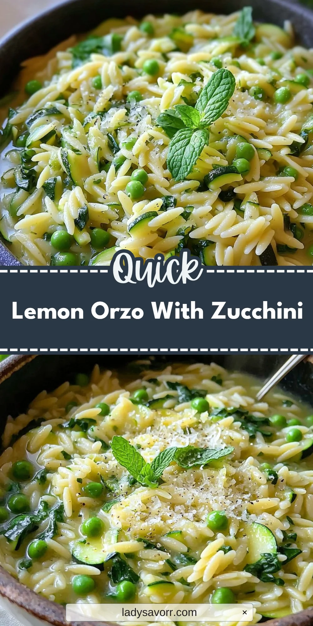 Lemon Orzo With Zucchini