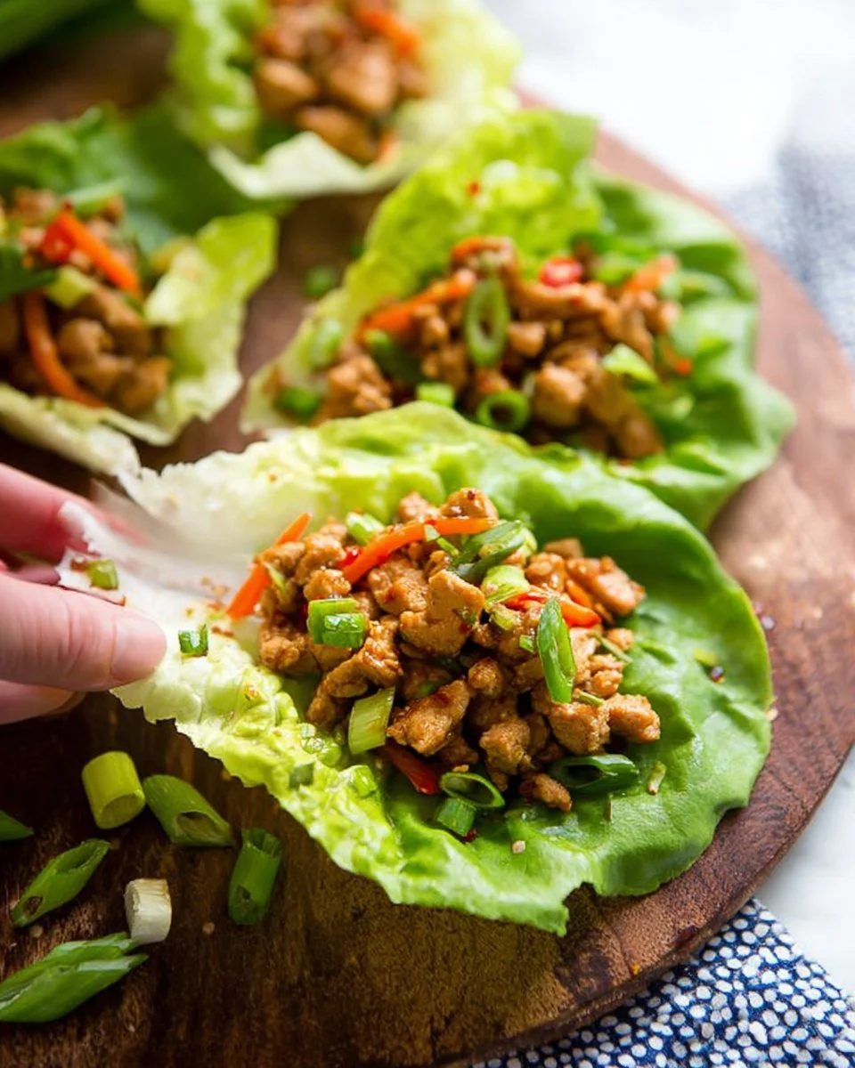Low Carb Thai Chicken Lettuce Wraps