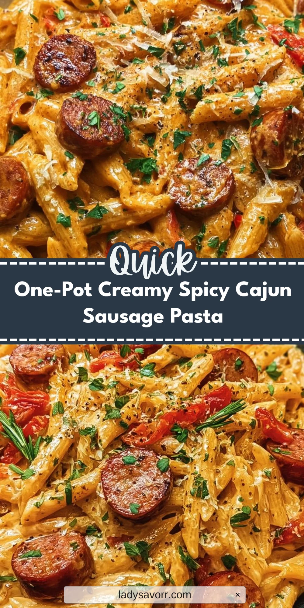 One-Pot Creamy Spicy Cajun Sausage Pasta