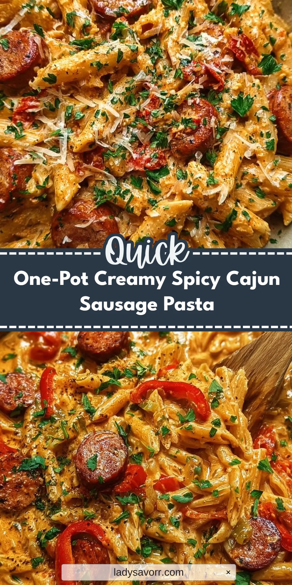 One-Pot Creamy Spicy Cajun Sausage Pasta