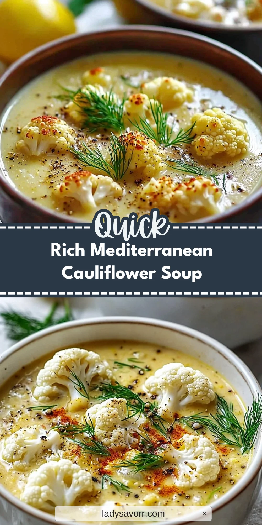 Rich Mediterranean Cauliflower Soup