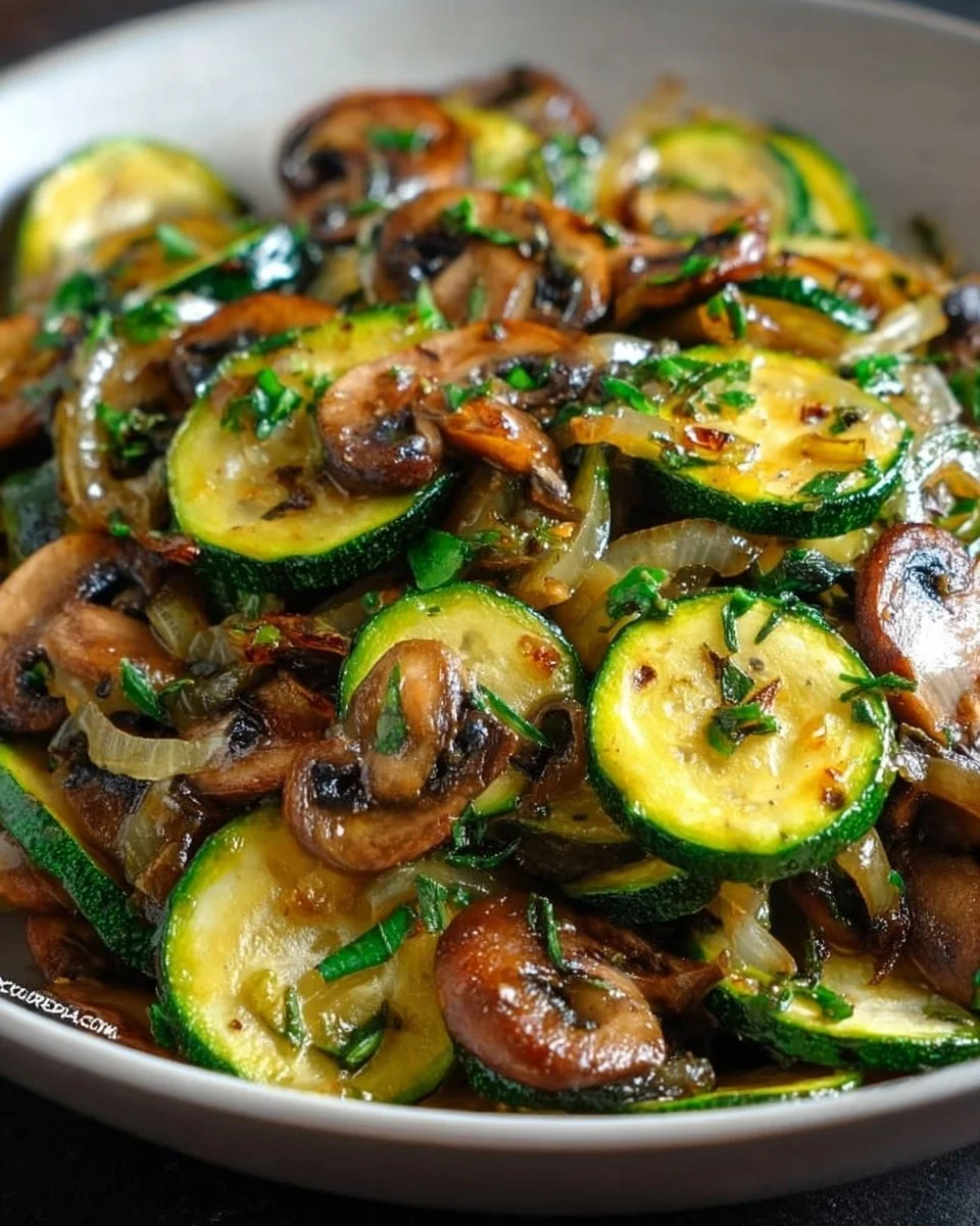 Sauteed Zucchini Mushrooms And Onions