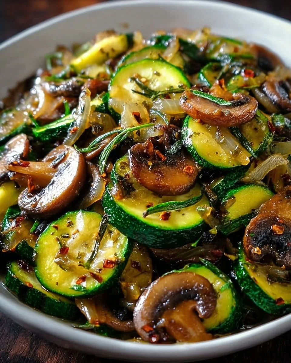 Sauteed Zucchini Mushrooms And Onions