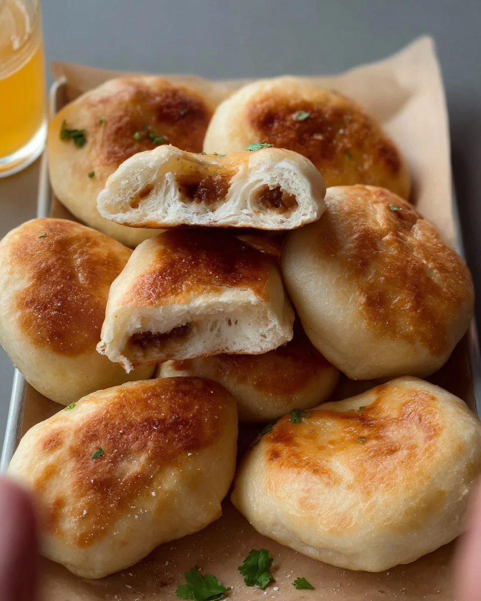 Delicious soft fried buns served on a plate.