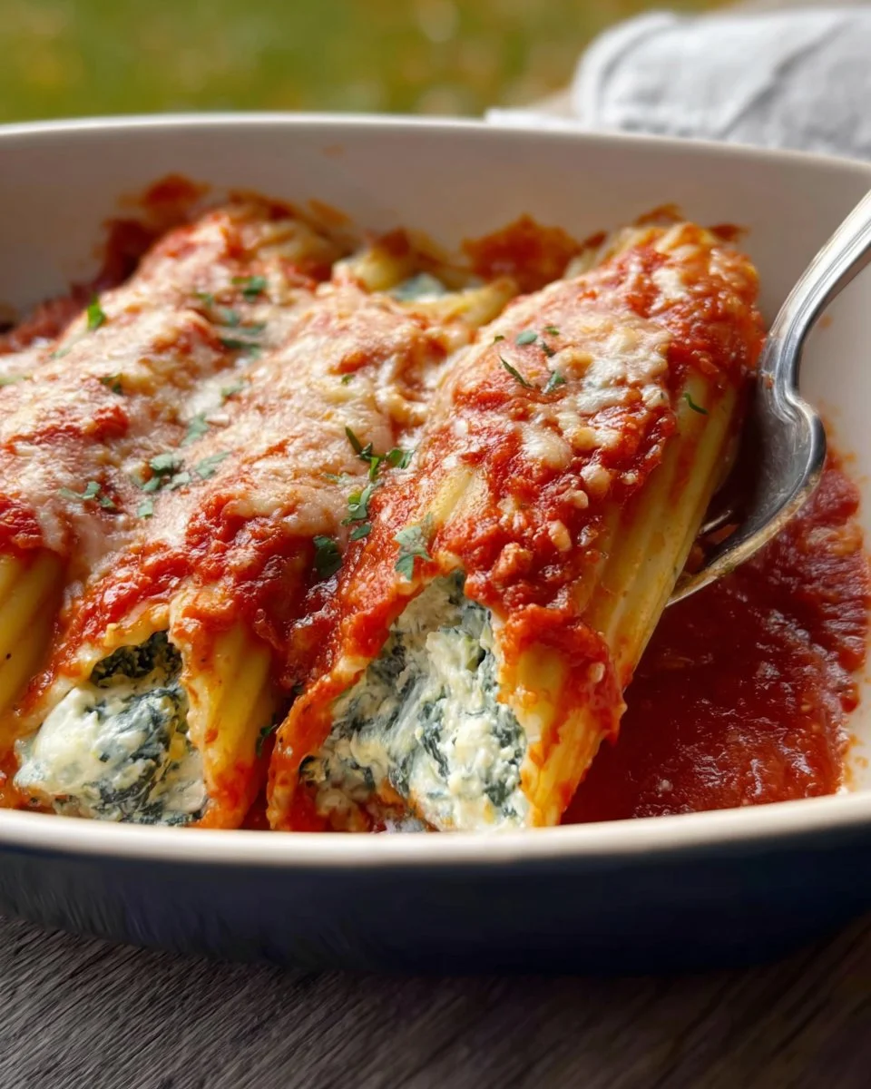 Spinach and Cheese Manicotti