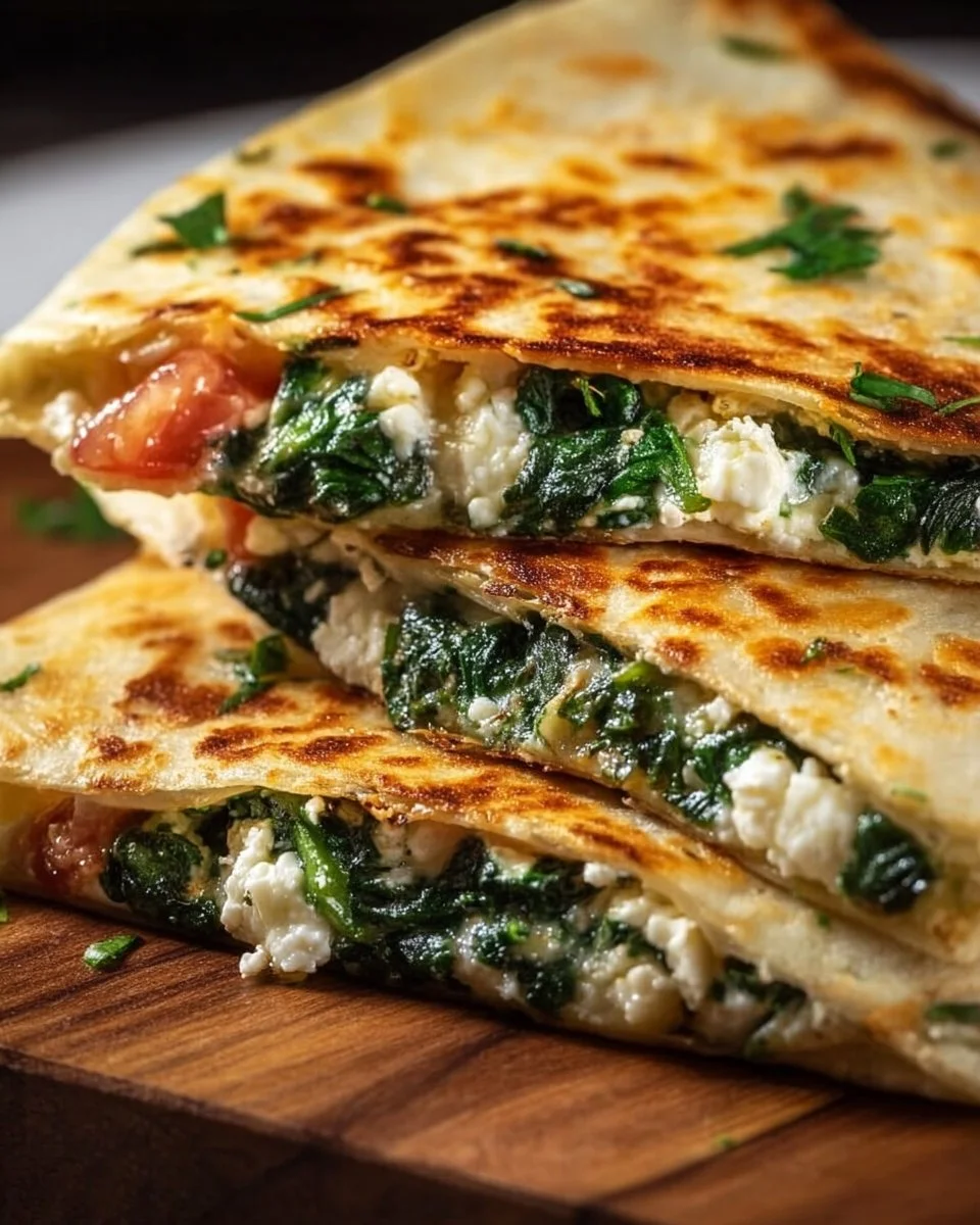Spinach and Feta Quesadillas