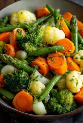 Colorful steamed vegetable medley served on a plate