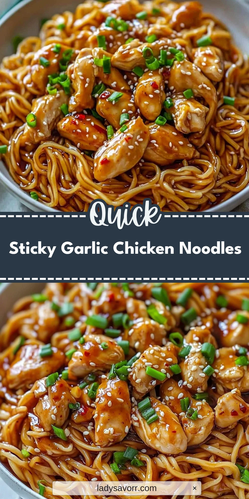 Sticky Garlic Chicken Noodles