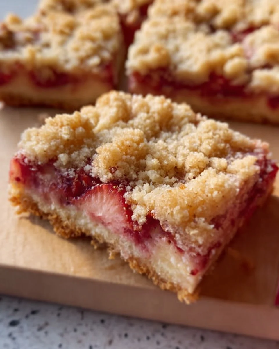 Strawberry Cheesecake Crumb Bars