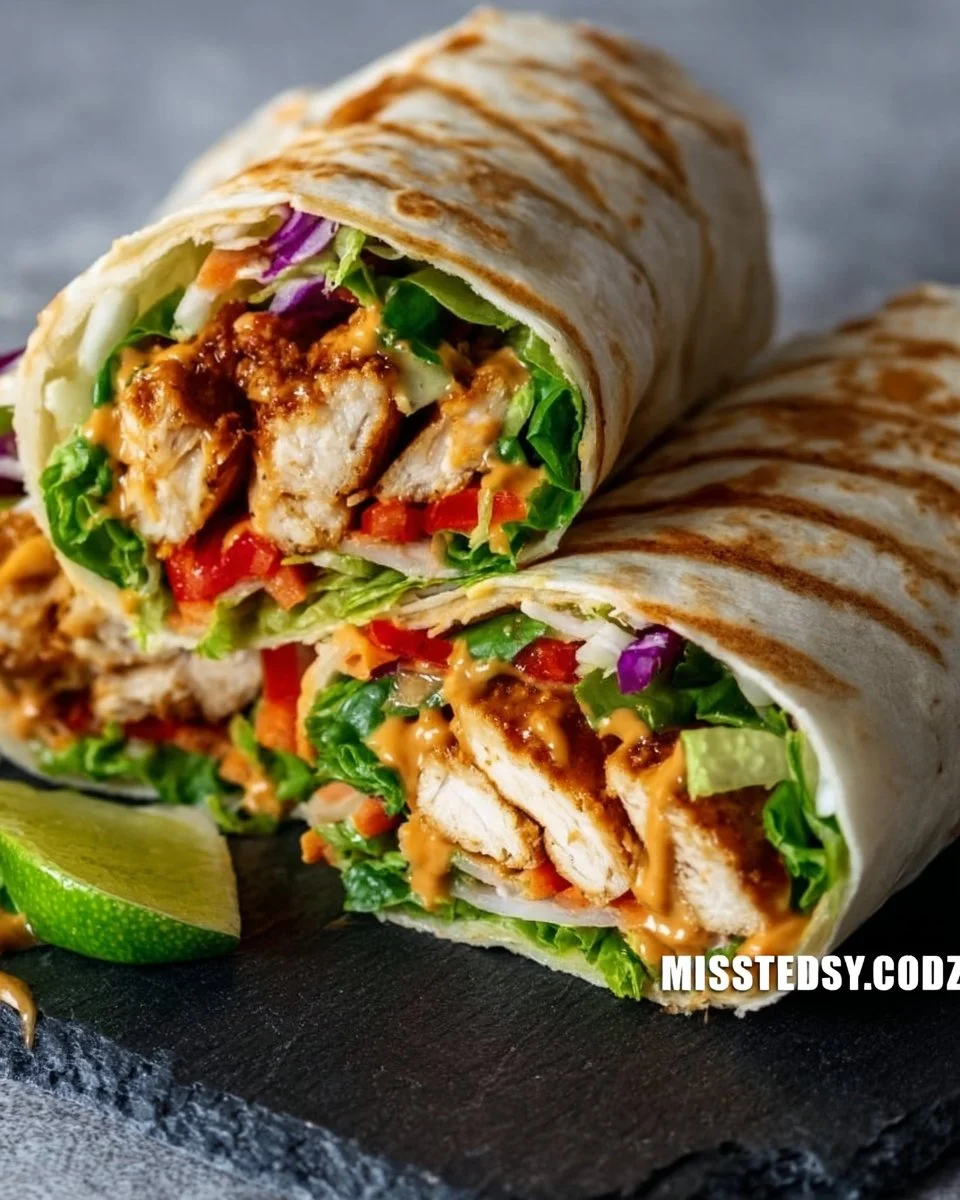 Thai Peanut Chicken Wraps