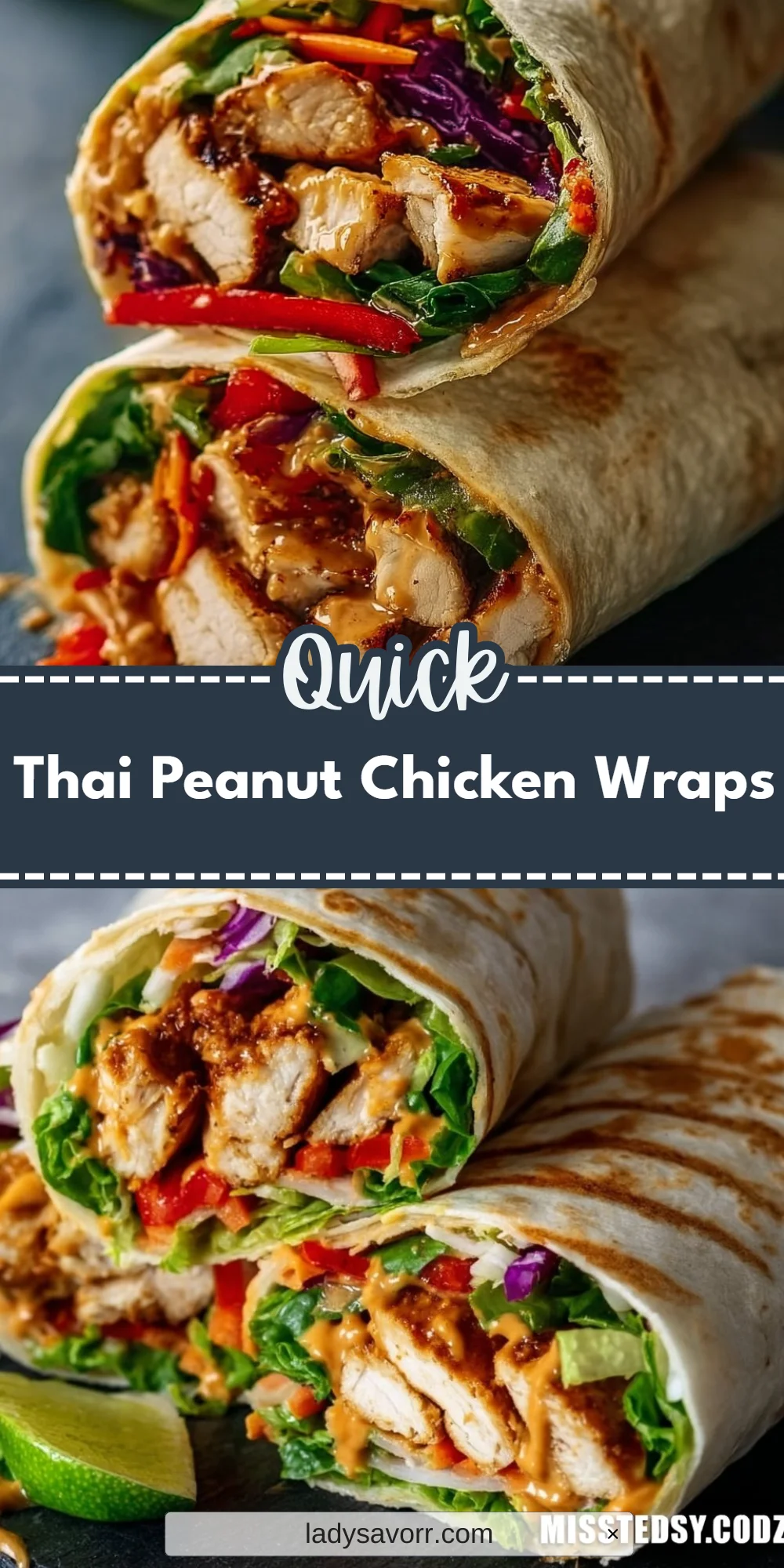 Thai Peanut Chicken Wraps