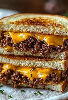Ultimate cheesy ground beef melt with gooey cheese