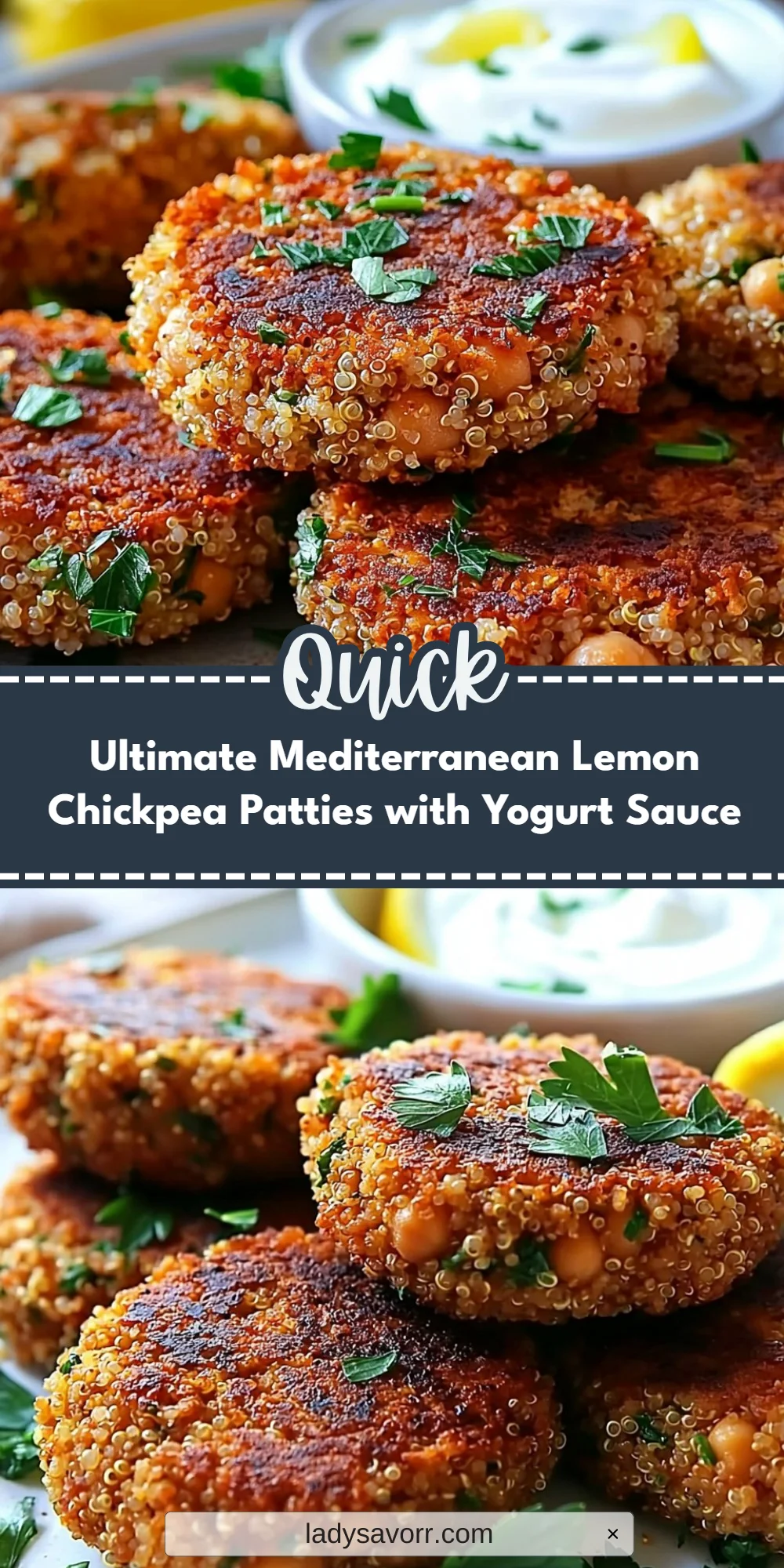 Ultimate Mediterranean Lemon Chickpea Patties with Yogurt Sauce