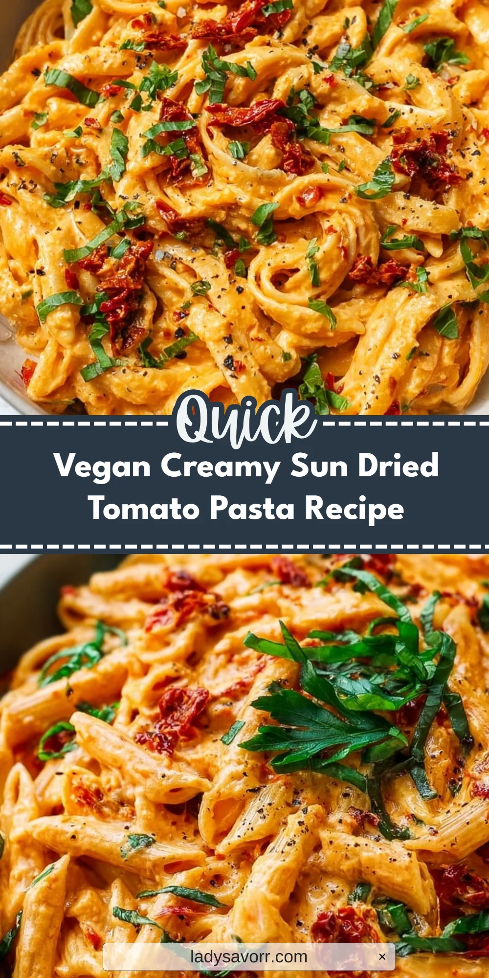 Vegan Creamy Sun Dried Tomato Pasta Recipe