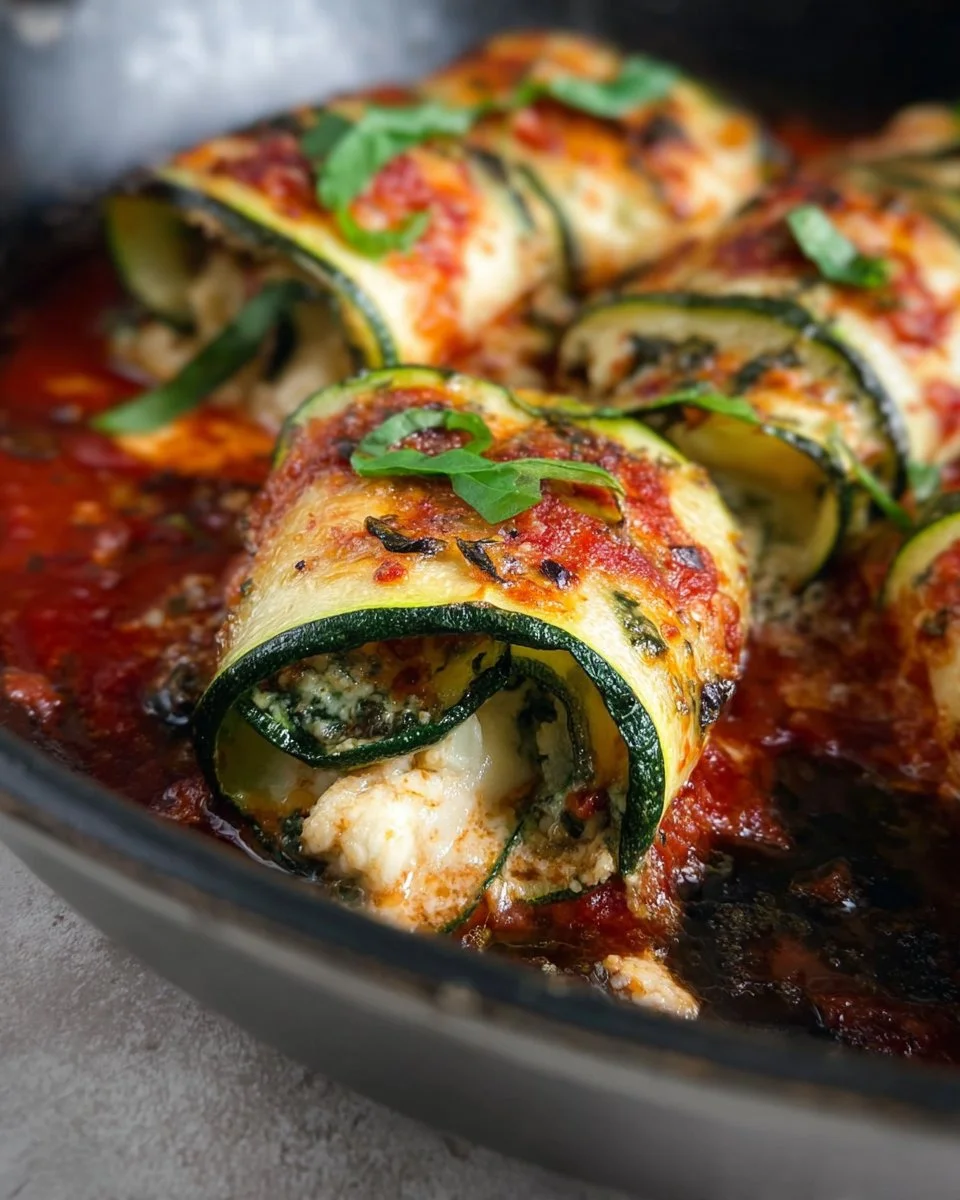 Zucchini Rollatini, a delicious Italian dish with fresh zucchini and savory filling.