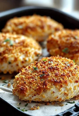 Delicious Air Fryer Parmesan Crusted Chicken served with herbs