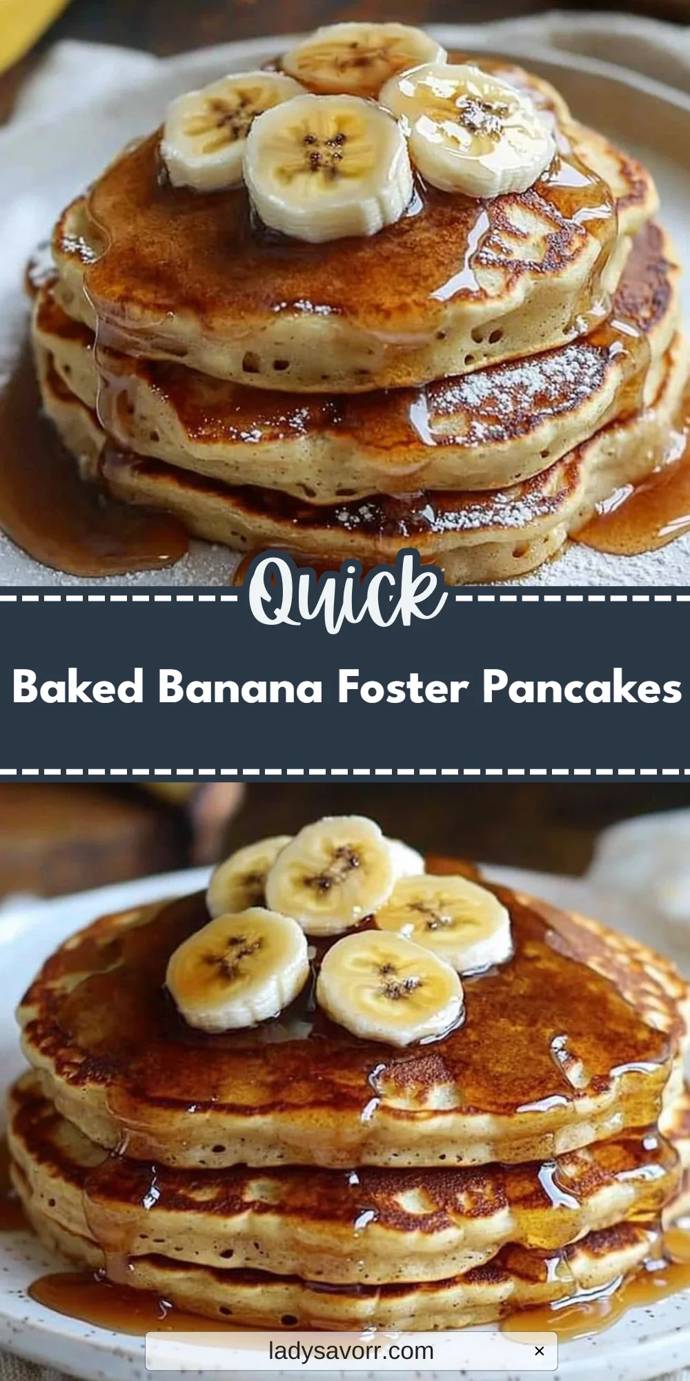 Baked Banana Foster Pancakes