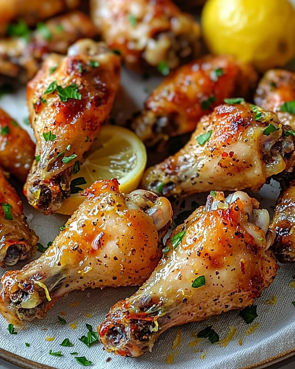 Baked Lemon Garlic Chicken Wings