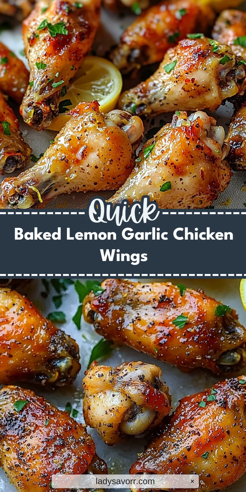 Baked Lemon Garlic Chicken Wings