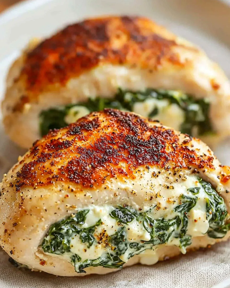 Delicious air fryer stuffed chicken breast with herbs and spices