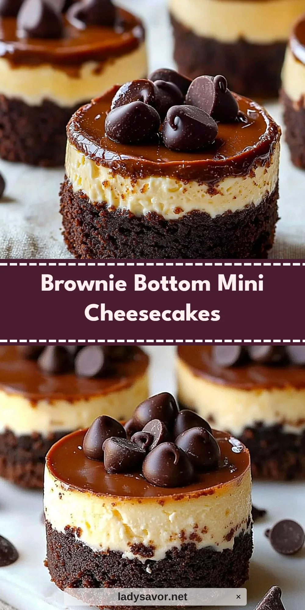 Brownie Bottom Mini Cheesecakes