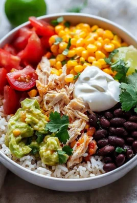 Colorful and flavorful homemade burrito bowl with fresh ingredients