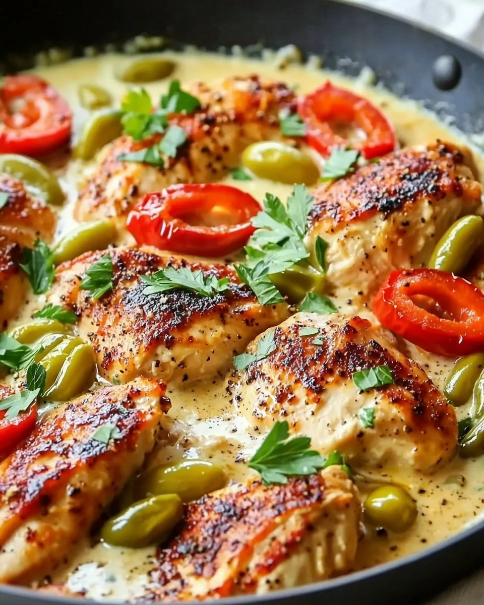 Creamy Banana Pepper Chicken Skillet