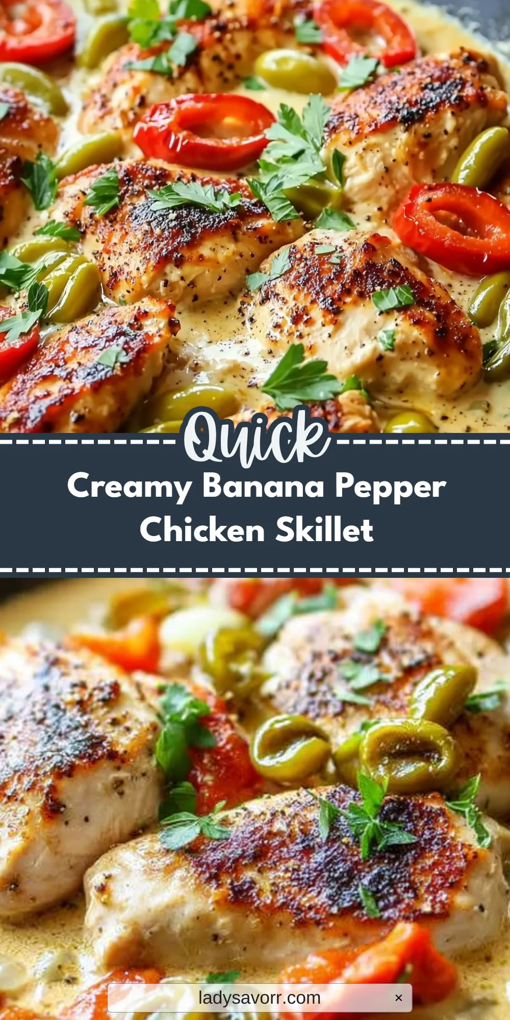 Creamy Banana Pepper Chicken Skillet